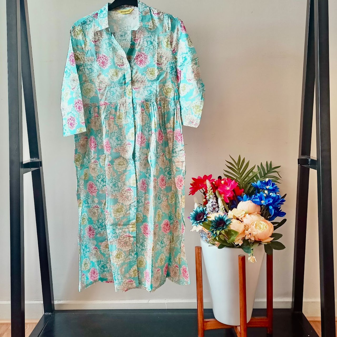 Floral Pattern A-Line Dress